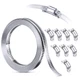 Steelsoft 304 Stainless Steel Hose Clamp 12 FT Strap+8 Fasteners, Metallic 