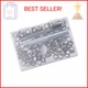 SHUATI 100 Sets Grommets Eyelets, Silver Eyelet Tool, Thickened Metal Eyelet Gro