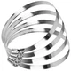 CABAX 4 Inch Duct Clamp, Stainless Steel Large Hose Clamp Adjustable Silver 