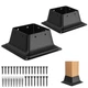 FMhotu 4x4 Post Base 2Pcs, Internal 3.6x3.6 Heavy Duty Powder-Coated Steel Po...
