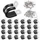 Taiss 50PCS 3/8" Stainless Steel Cable Clamps Rubber Insulated Wire Hose Clips