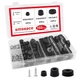 smseace 160PCS(3 Sizes) Black Rubber Feet for Cutting Board, Built-in Stainle...