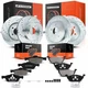 A-Premium Front & Rear Drilled Brake Rotors & Ceramic Pads for Ford Escape 05-08