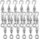 Hedume 12 Pack M4 Hook & Eye Turnbuckle for Cable Wire Rope Tension, 304 Stainle