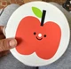 Double-Row Wooden Tambourine with Apple Design and Metal Jingles
