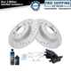 Rear Ceramic Brake Pad & Performance Rotor Kit w/Fluids for Saab 9-3 Linear