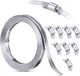 Steelsoft 304 Stainless Steel Hose Clamp 12 FT Strap+8 Fasteners, Metallic 