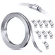 Steelsoft 304 Stainless Steel Hose Clamp 12 FT Strap+8 Fasteners, Metallic
