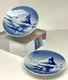 Royal Copenhagen Blue & White Plate Dish Arctic Iceberg Kayak VNTG 4.5", Set - 2