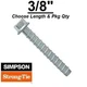 3/8" Simpson Strong Tie Titen HD Heavy Duty Concrete Screw Anchor (CHOOSE SIZE)