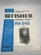 Fisher RA-545 Component cabinet assembly instructions in Parts list