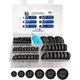 AAM Essentials 55Pcs Double-Sided Rubber Grommets kit in 6 Sizes-55pcs, Black 