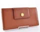 BVLGARI Long Wallet Leather Light Brown Gold Logo Plate Men's Used Auth 10F4365