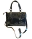 Coach Navy Patent Leather Double Handles Zipper Closure Satchel handbag Z24041