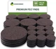 COVERCORNER Felt Furniture Pads 68PCS Value Pack Round Dark Brown, Brown 