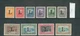 COLOMBIA 1950 AIRMAIL set overprinted 'L' (Scott C175-C185 short C181) VF MNH