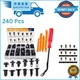 GOOACC - GRC-33 240PCS Bumper Retainer Clips Car Plastic Rivets Fasteners Push