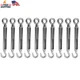 Yinpecly 10PCS M8 Turnbuckle Hook and Eye 304 Stainless Steel Turnbuckle Wire Ro
