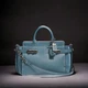 Coach 1941 DOUBLE Swagger Crossbody Bag Chambray Leather Blk Copper Hide 25133
