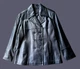 Guess Designer's Outerwear Women's Heavy Leather Black Jacket Double Breasted LG