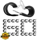 WYSIWYKA 60PCS 1/4 Inch Stainless Steel Cable Clamps 6mm Rubber Insulated