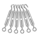 Jamiikury 6PCS M6 Hook & Eye Turnbuckle 304 Stainless Steel Turnbuckle Wire R...