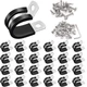 Taiss 50PCS 3/8 Inch Cable Clamps 304 Stainless Steel Rubber 3/8", 3/8" 