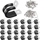 Taiss 50PCS 1/2 Inch Cable Clamps 304 Stainless Steel Rubber Cushion Insulated W