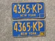 1969 New York License Plate Pair NY Ford Chevy Dodge Set 4365KP