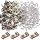 100 Pcs Fence Wire Clamps with 100 Pcs Screws, Stainless Steel Wire Clips Mount